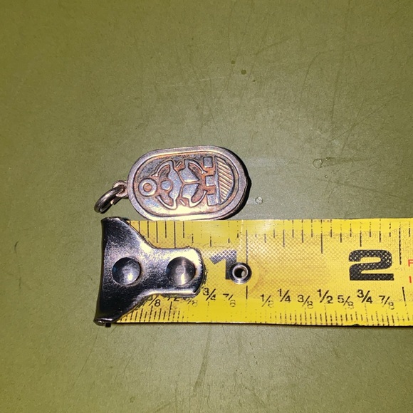 Egyptian sterling enamel scarab charm - Picture 3 of 4